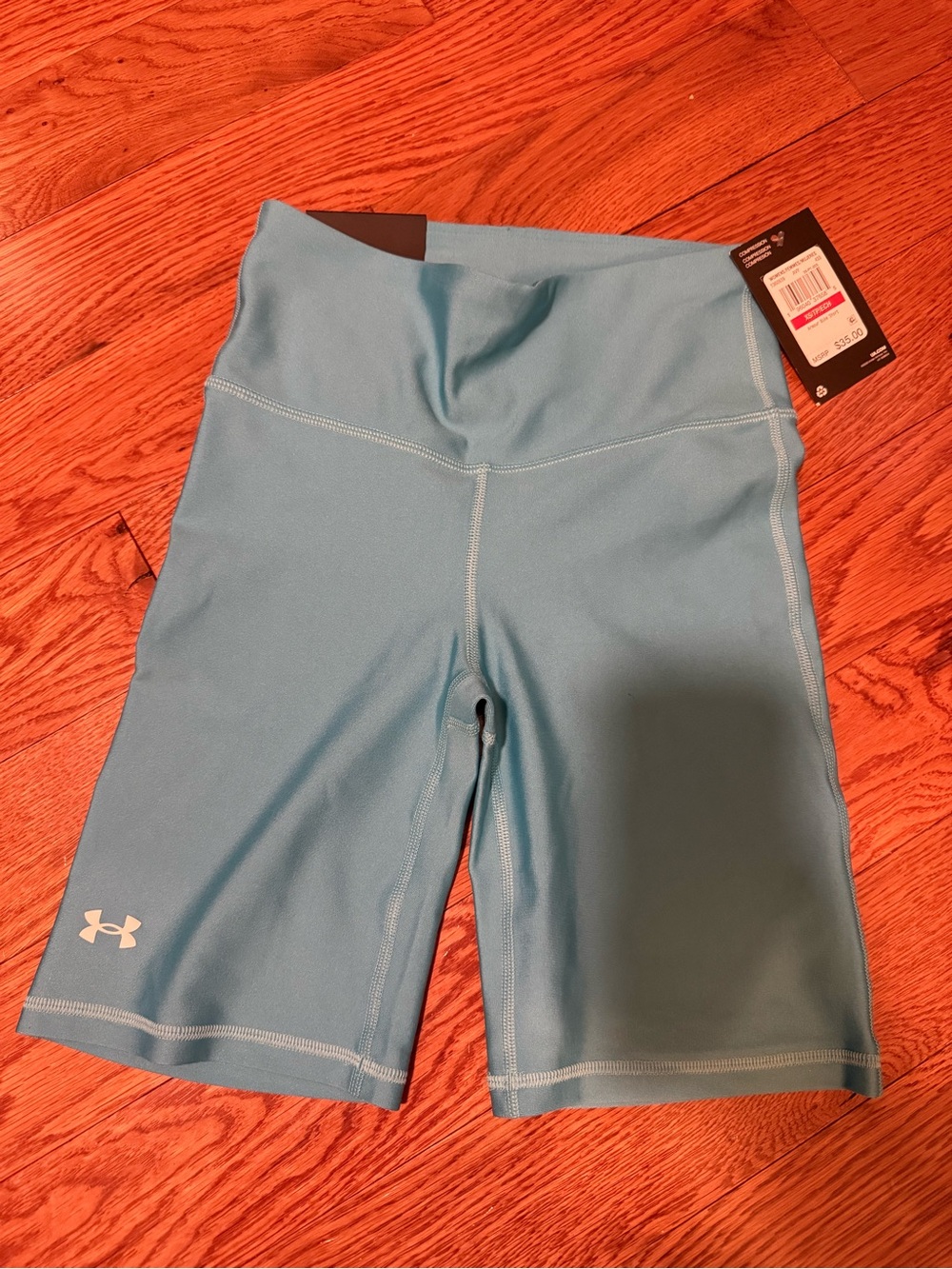 Under Armour Light Blue High-Rise Athletic Bike Shorts